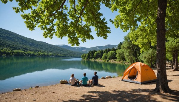 Camping au bord du lac d'esparron en provence